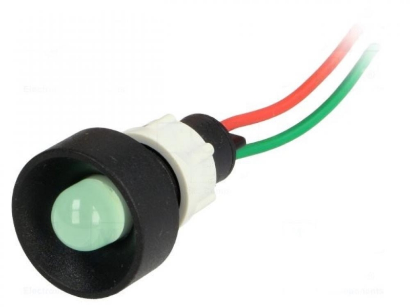 Concave green LED indicator