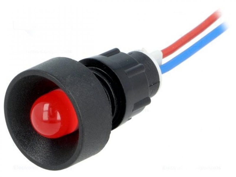 Concave red LED indicator