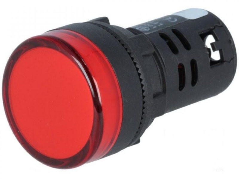 Lampka kontrolna 22mm czerwona LED 24 VDC wypuk?a