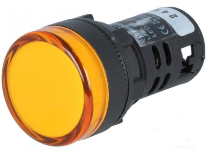 Lampka kontrolna 22mm ?�?ta LED 24V DC wypuk?a