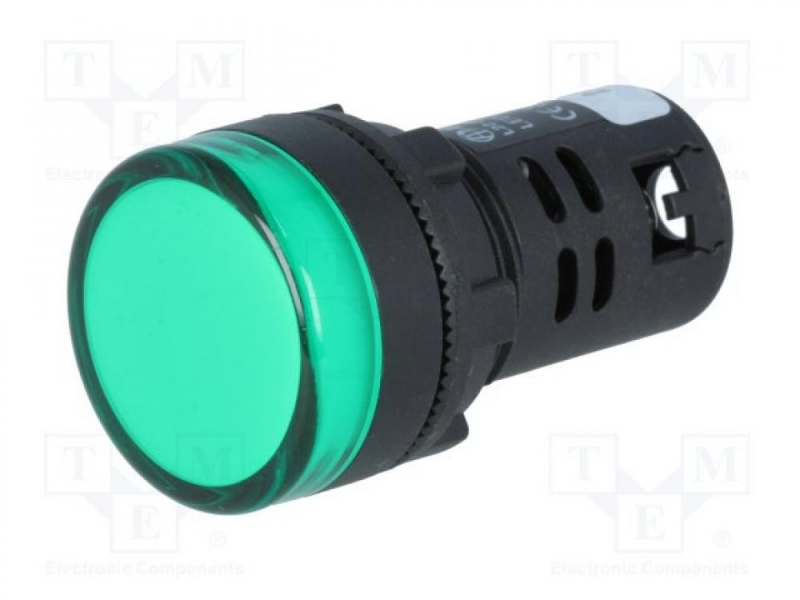 Lampka kontrolna 22mm zielona LED 24V DC wypuk?a